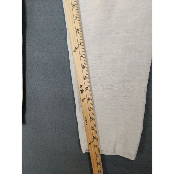 DIANE VON FURSTENBURG Womens Georginne Pants SZ 0 Linen Crop Cream No Lining - Picture 6 of 12